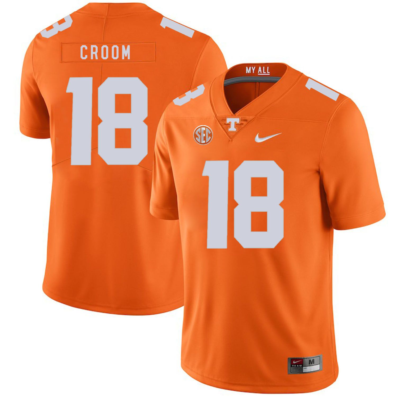Men Tennessee Volunteers #18 Croom Orange Customized NCAA Jerseys